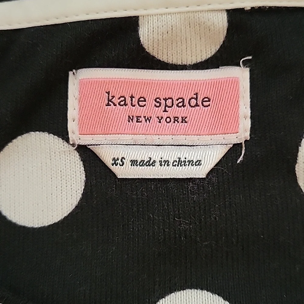 KATE SPADE Monochrome Retro Polka Dot Twee Blouse